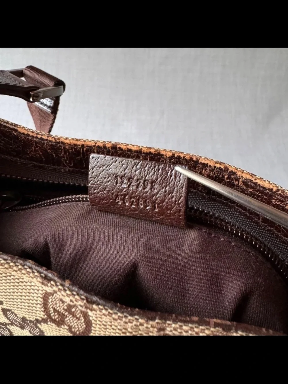 Gucci Brown/Tan Monogram Messenger Bag